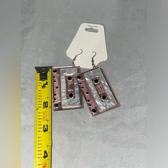 *KEPT! Boutique cassette fishhook earrings - retro 80’s 90’s vibes! - Picture 3 of 3